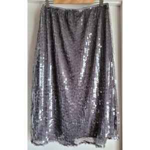 NWT Old Navy Women's Skirt Size L Gray Midi Length Casual Everyday Style